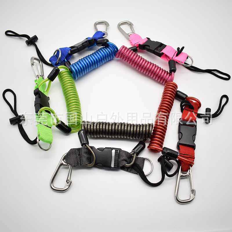 厂家直销包胶ＴＰＵ彩色弹簧钢丝绳防失手工具潜水弹簧　钢丝弹簧