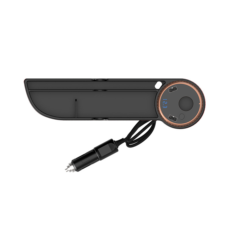 汽车用品置物盒杯架座椅夹缝收纳盒双usb数显车充充电器