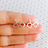 Silver earrings, glasses, gold and silver, wholesale