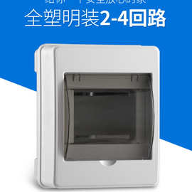 厂家直销全塑明装2-4位空开保护盒可批发ABS家用漏电断路器配电箱