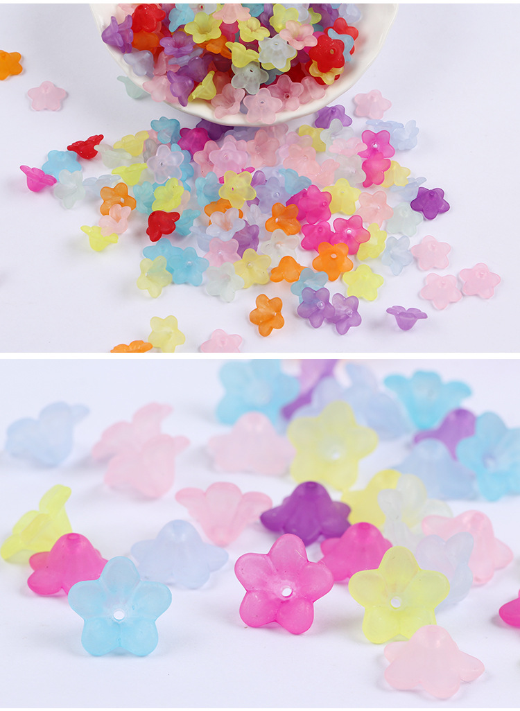 古装发簪手工磨砂花簪子花托 DIY配件饰品材料 塑料亚克力小花朵详情图9