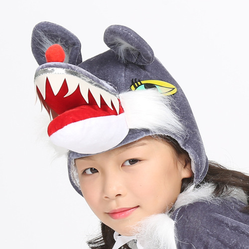 Student stage event performance children parent-child performance headwear cartoon animal lion fox elephant bear style hat