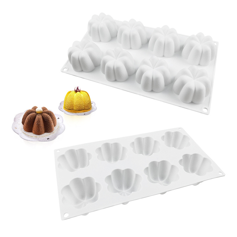 42-法式甜品8连小花硅胶慕斯蛋糕模具DIY烘焙模具