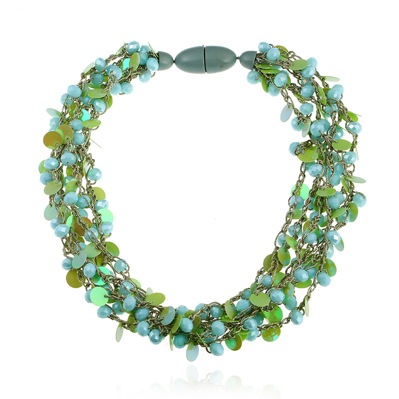 Plastic Fashion Geometric necklace(green) NHVA4792-green