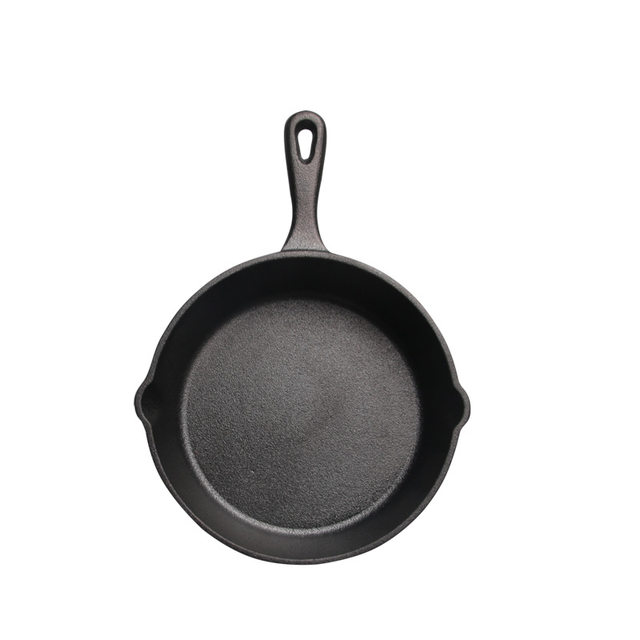 Cast Iron Pan Skillet Frying Pan Cast Iron With Wood Plate Best Heavy Duty Professional Seasoned Pan Cookware For Frying Saute Cooking 20-Cm