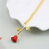 Fashionable three dimensional red necklace, pendant, chain for St. Valentine's Day, European style, three colors