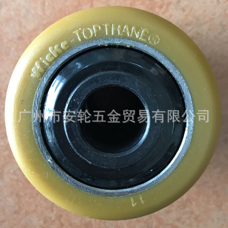 德国WICKE威卡车轮85mm聚氨酯胎面金属芯叉车滚轮3寸叉车脚轮配件