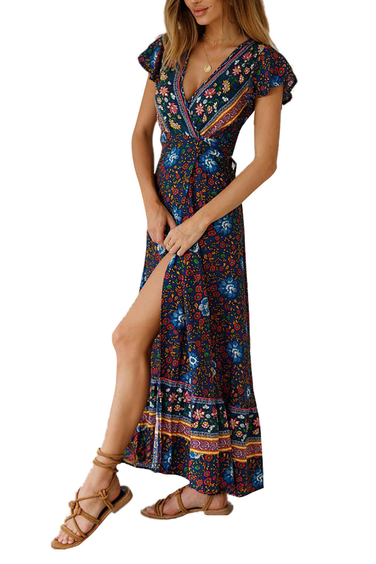 Böhmisches Damen Maxi Strandkleid Für Den Sommer_voghion.com