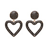 Metal earrings heart shaped, accessories, new collection, city style, European style