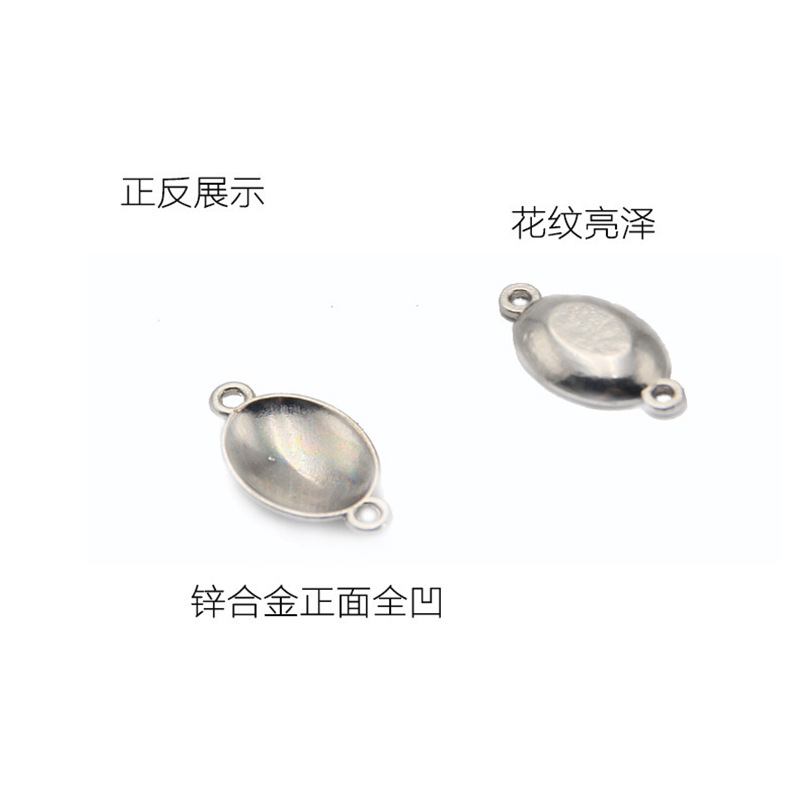 Manufacturers direct selling elliptical glass double hanging glass Dan shaped double ring pendant DIY accessories clothing accessories