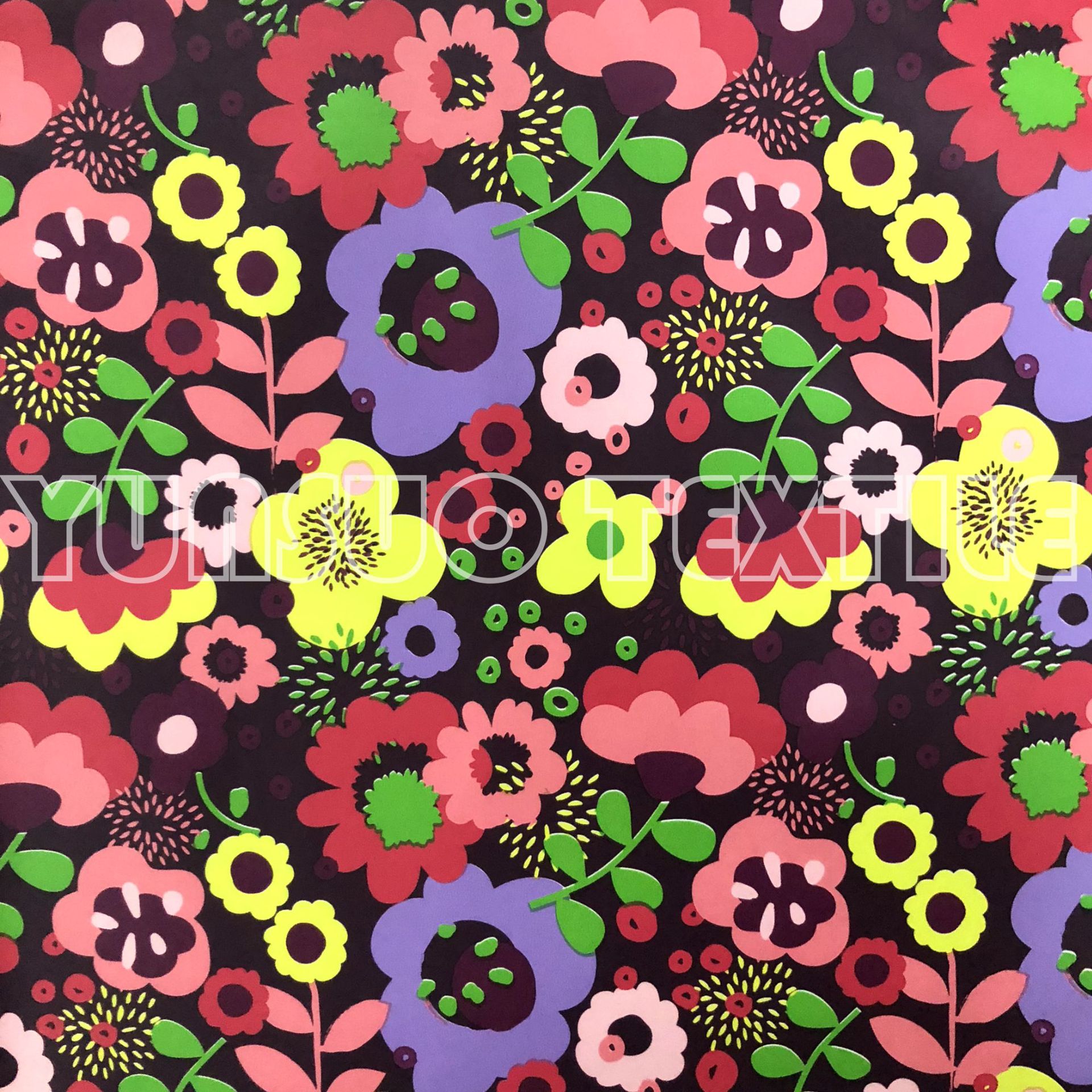 小花PU印花 雾面人造革印花