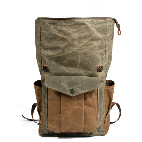 European and American retro backpacks, men's and women's backpacks, waxed canvas travel computer bags, outdoor sports mountaineering bags