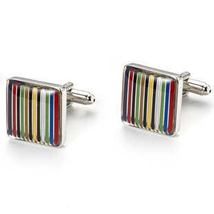 High Quality French Shirt Cufflinks Foreign Trade Rainbow Striped Cuff Jewelry Cuff Pictographic Cuff 760