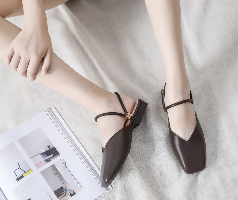 Spot Summer Flat Slippers Female Lazy Half Tip Baotou Muller Shoes Small Size Cross Border Supply Of Goods_voghion.com