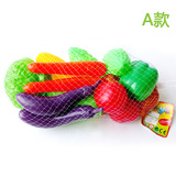 Детская семейная игрушка, сетчатая сумка, сумка-чехол, пластиковый реалистичный комплект для детского сада для фруктов и овощей