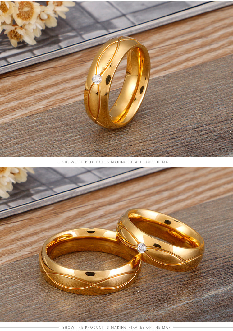 11g Weight Festival Occasion Titanium Steel Material Geometric Pattern Unisex Gender Plating Design Simple Style Style Japanese And Korean Fashion Simple Couple Couple Rings Titanium Steel Simple Bracelet Ring Men's And Women's Suertong Ornament Supply 3