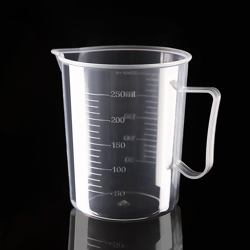 厨房烘焙量杯250ML 手柄加厚食品级PP塑料透明带双面刻度量杯|ms