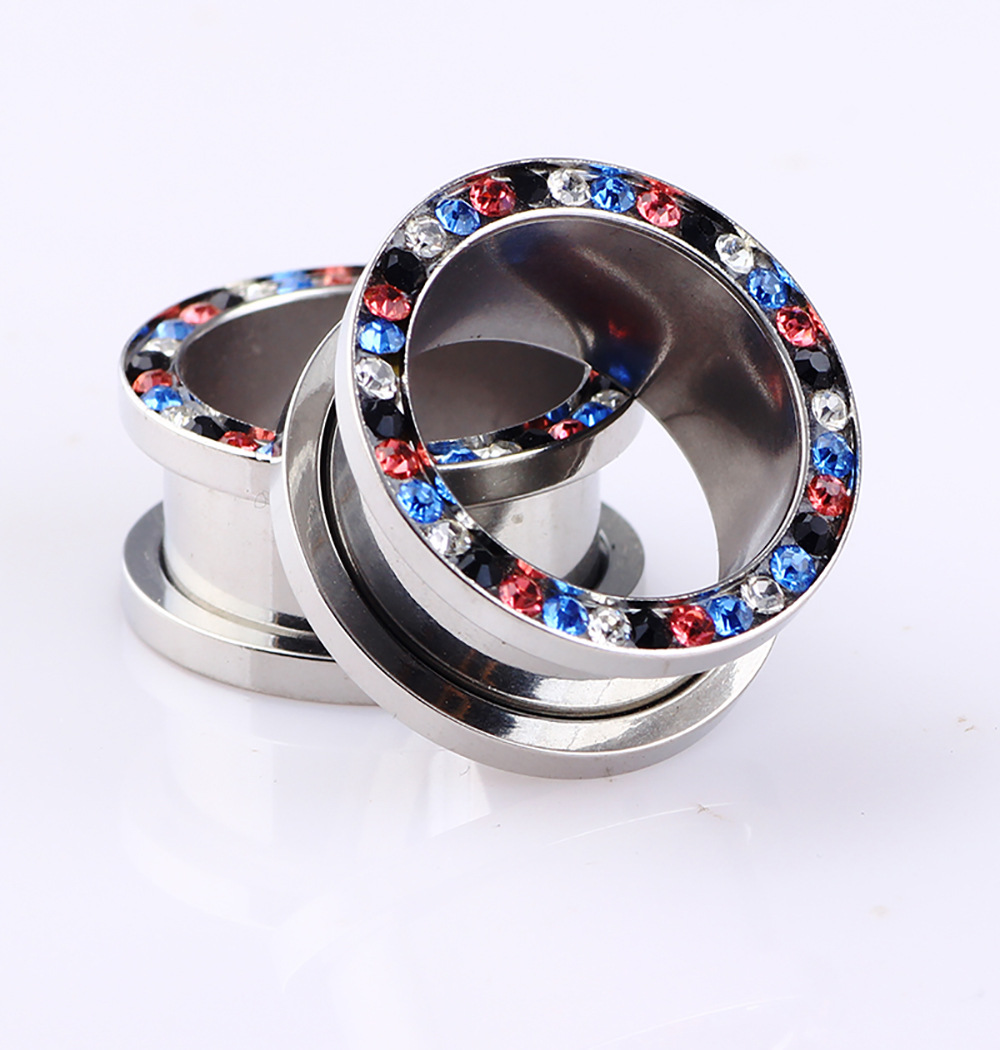 Stainless Steel Ear Stretcher Diamond Ear Expander 16mm 3 Pairs Body Piercing Jewelry detail image 12