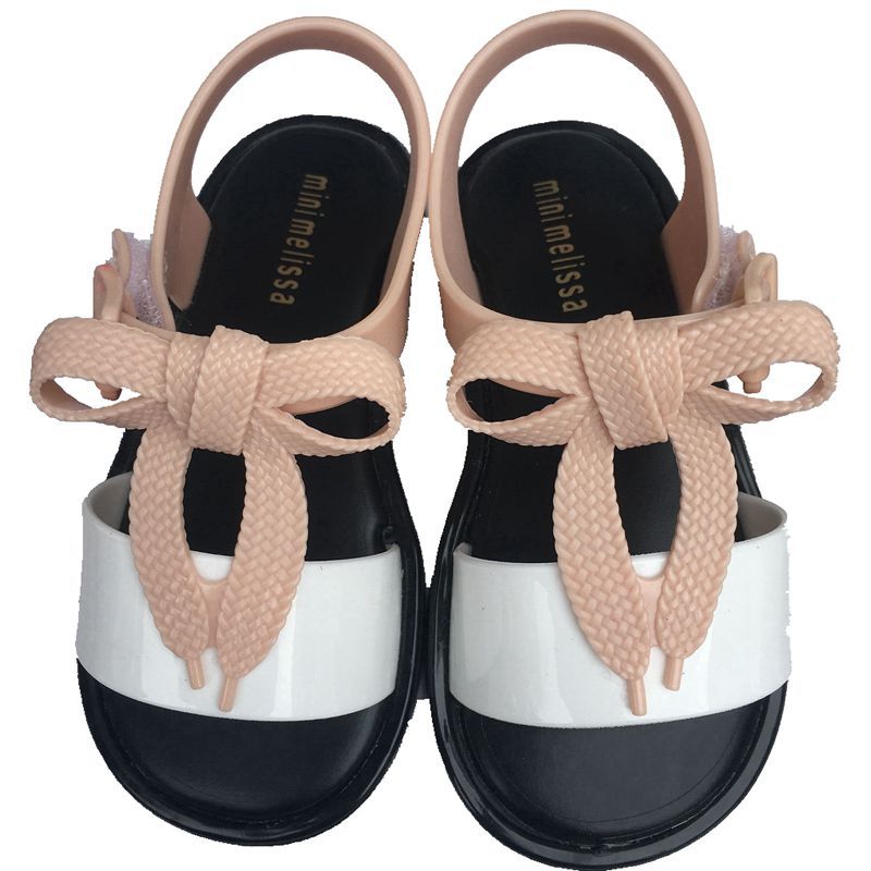 Melissa mar sandal bb bow Color matching children Sandals 2019 New Year PVC Girls Sandals