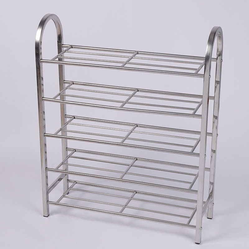 Factory wholesale simple and easy Assemble Stainless steel shoe rack Solid multi-storey environmental protection household dormitory Shoe cabinet shoe rack