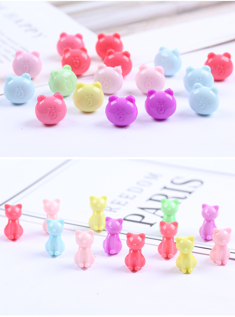 Spring-colored handmade beaded cartoon animal style straight-hole irregular-shaped beads diy children's educational toy beads accessories detail image 6
