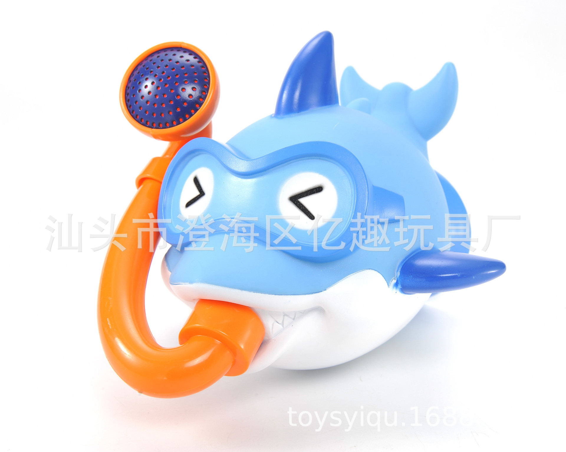 浴室喷水鲨鱼搪胶玩具 儿童洗澡戏水动物塘胶玩具