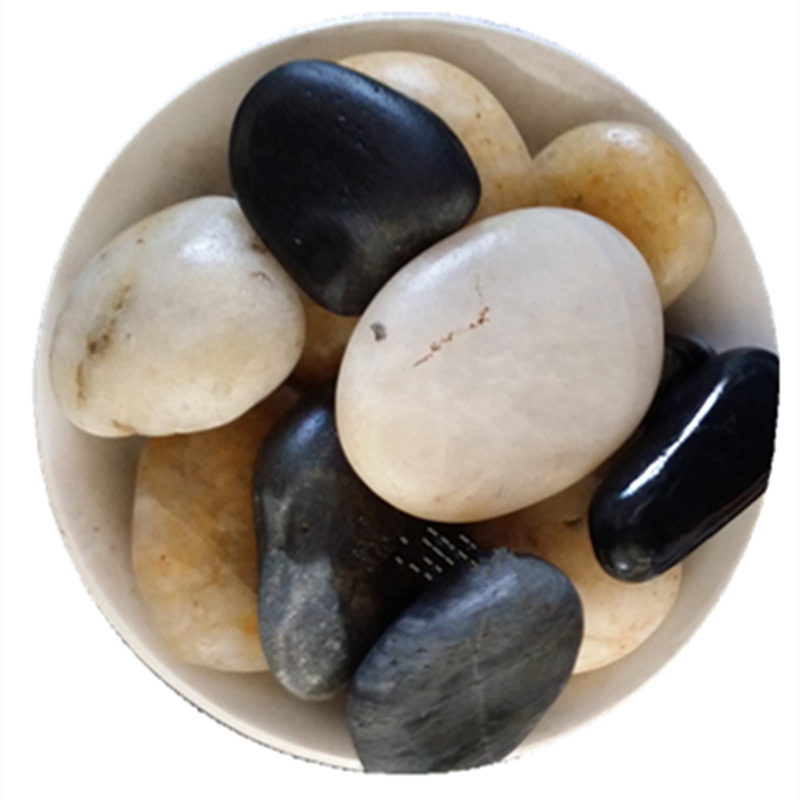 Pebble black white gardens Scenery Decorative Stone Variegated Water Stone transformer River pebbles