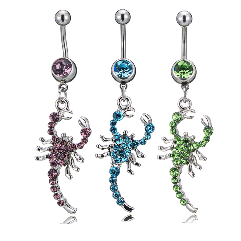 Fashion Piercing Jewelry Diamond Scorpion Alloy Navel Ring display picture 2