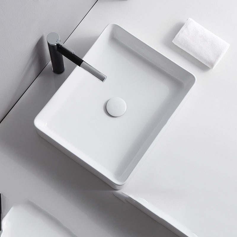 Thin Edge Mesa lavabo rectangular lavabo hogar lavabo pequeño tamaño arte lavabo balcón cerámica lavabo piscina PISCINA