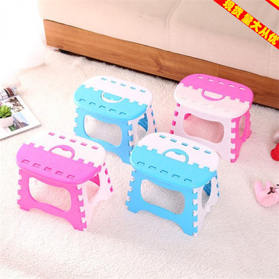 children Folding stool portable thickening fold Plastic children stool kindergarten Cartoon portable outdoors Wooden bench