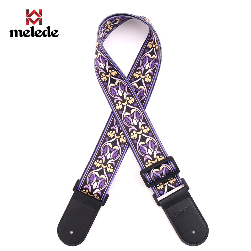 Meilodi high-end printed guitar strap fashion wooden guitar shoulder strap electric guitar electric bass universal strap