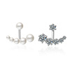 Zirconium from pearl, asymmetrical earrings, wholesale