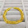 Metal golden bracelet suitable for men and women, wrench, simple and elegant design, 8mm, 18 carat