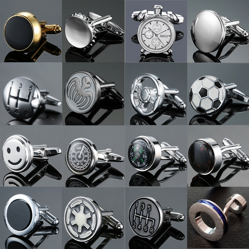 Glamour jewelry manufacturers wholesale custom men's French shirt cuff links round gear speedometer cufflinks