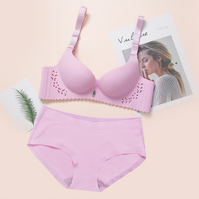 Coalfish 366 suit summer lattice Single chip Hollow Carved ventilation Wireless Underwear Small chest comfortable Bras
