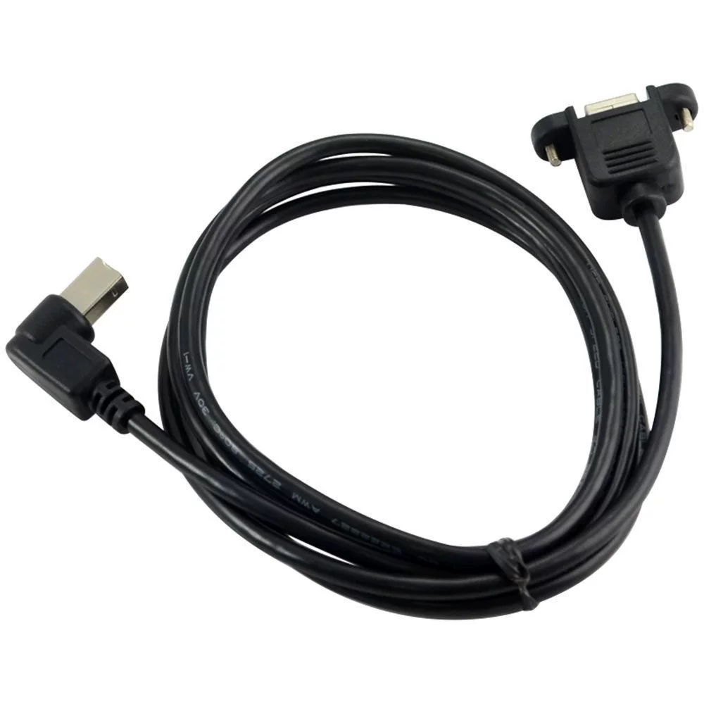 USB 2.0 B штекер в B гнездо удлинитель, панельный кабель USB 2.0 BF/BM 90° изгиб 1 м