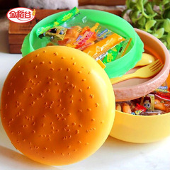 Gold Rice 100g Hamburger Sugar Rice Box Rubber Candy Vitamin C Juice Soft Candy Children's Leisure Snacks Candy Wholesale