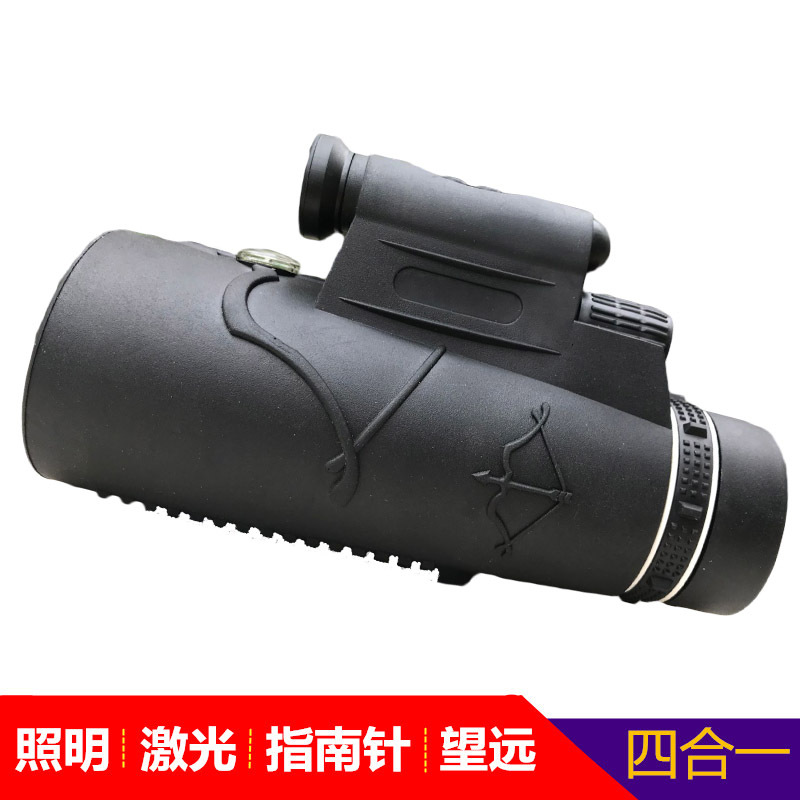 鷹眼光電 跨境12X50高清高倍微光夜視帶照明燈激光手機單筒望遠鏡