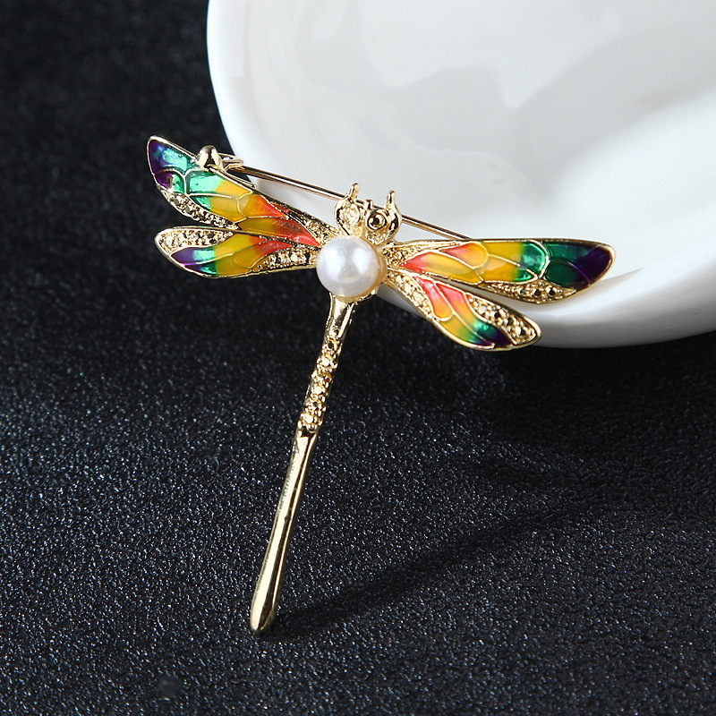 Lanhao tendenza moda giapponese e coreana temperamento atmosfera personalità creativo cartone animato carino insetto libellula spilla spilla accessori_voghion.com