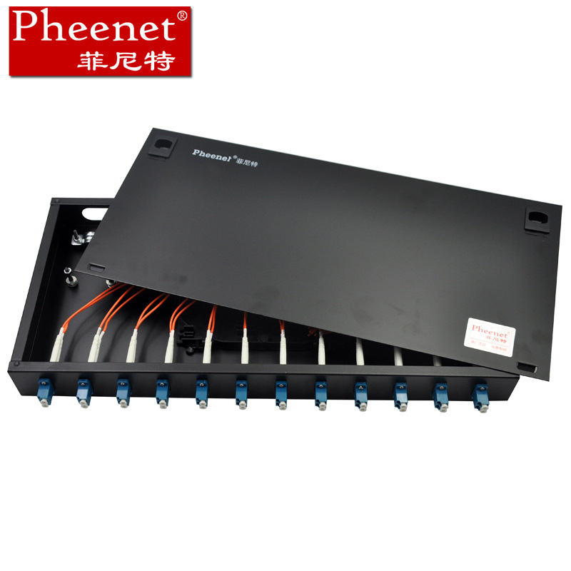 Pheenet菲尼特 24芯LC多模满配机架式光纤终端盒光缆尾纤熔接