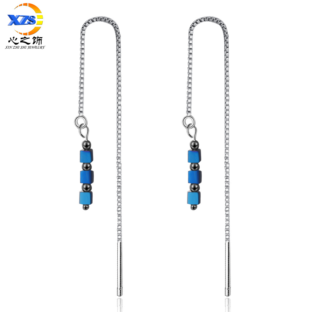 Long earrings with tassels, accessory, gradient