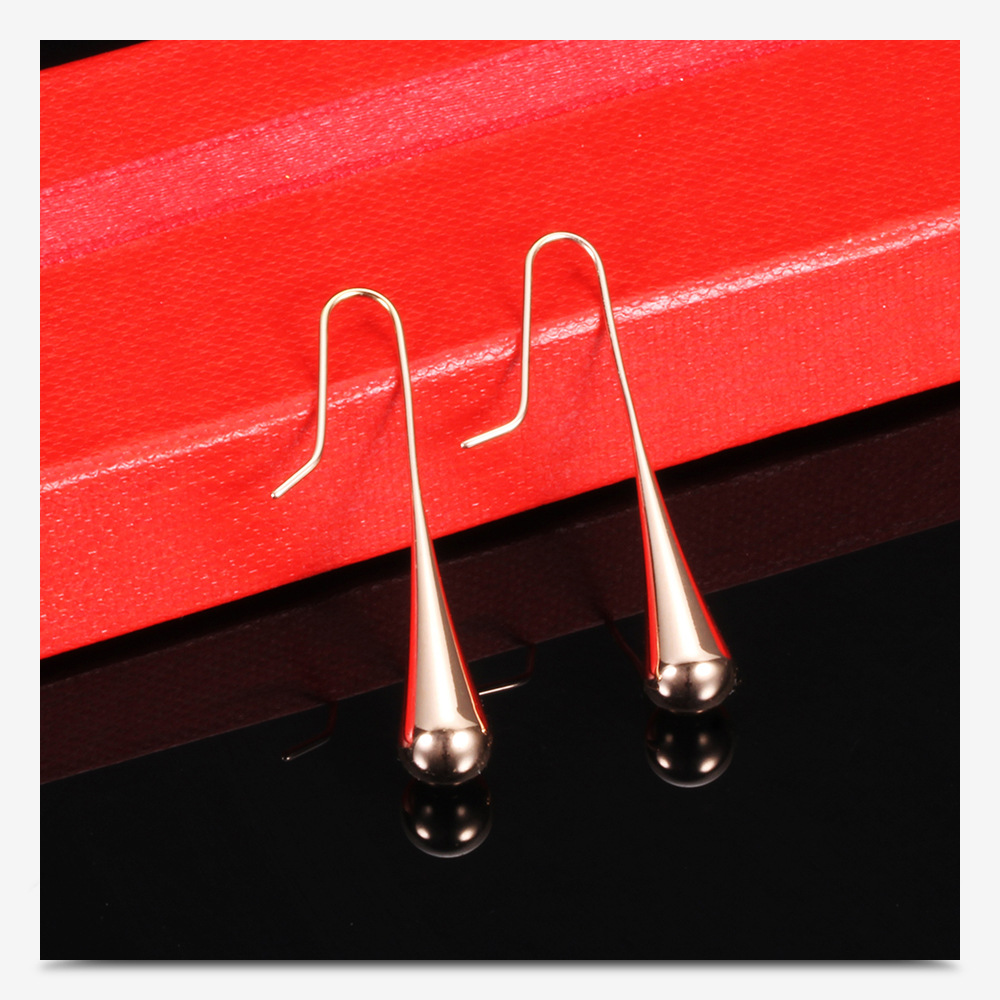 Water Droplets Pattern 1 Pair Elegant Water Droplets Titanium Steel Plating Drop Earrings