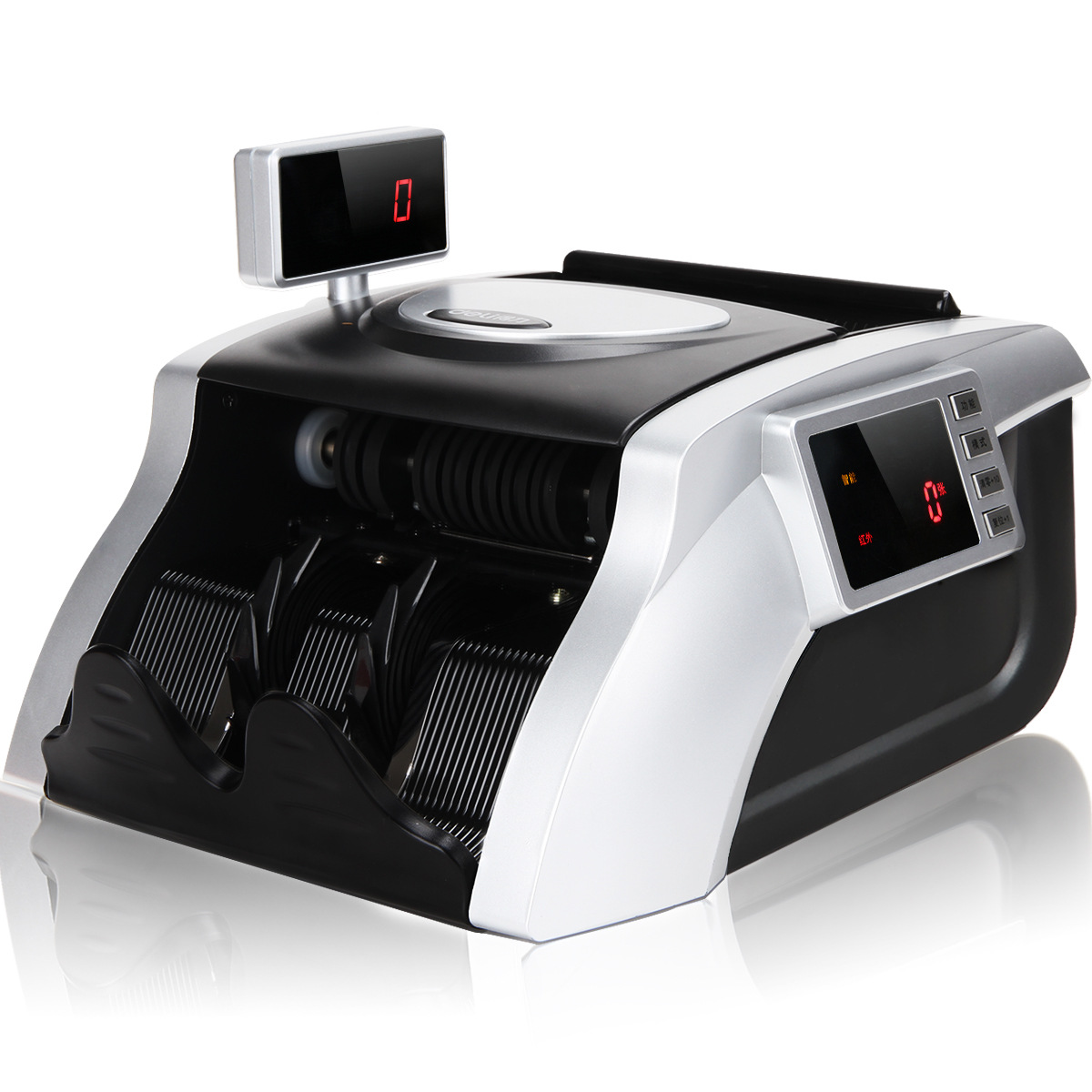 得力3908 银行专用全智能语音报警点钞机92606验钞机双屏显示|ms