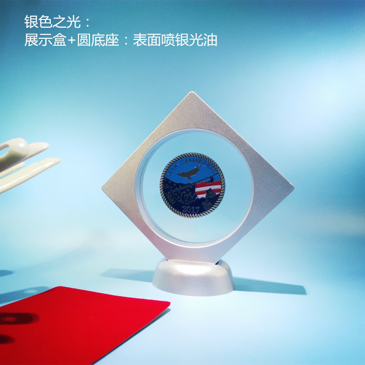 喷绘银光色90mm内圆悬浮盒贵族新潮抢新款性感透视聚拢聚光K黄金