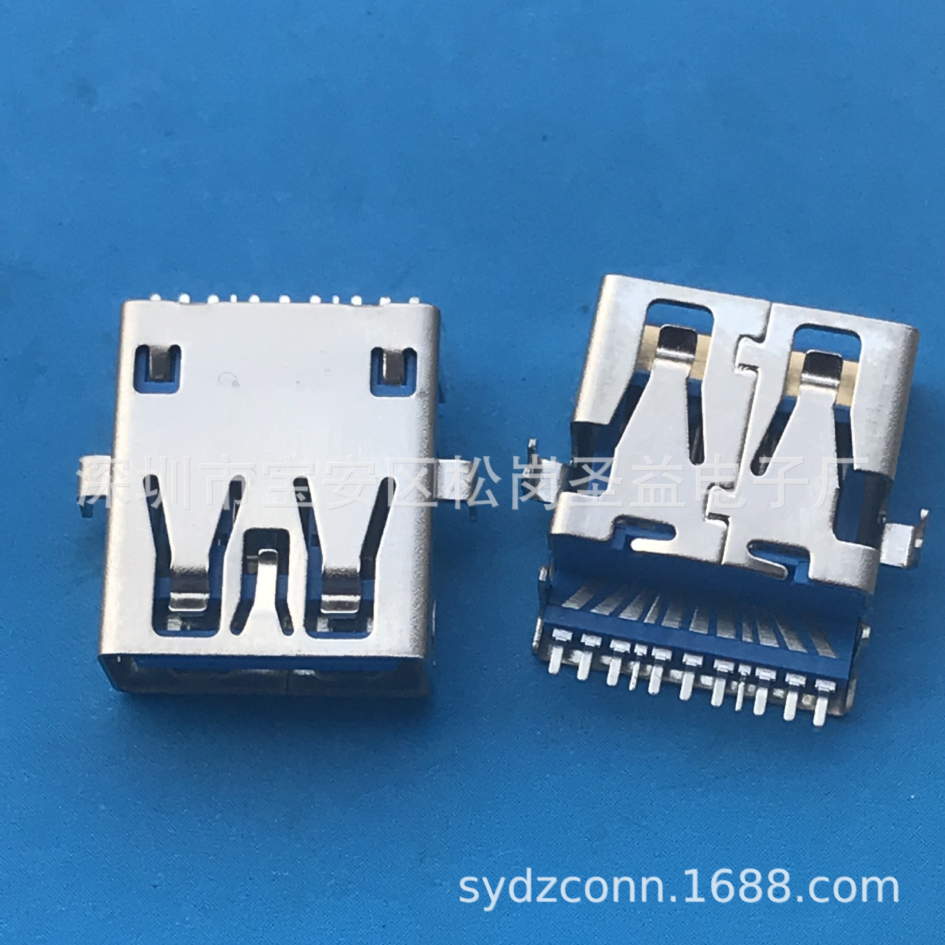 USB A母3.0母座9Pin 短体L=10/11.1mm立式180度dip直插黑色胶芯-阿里巴巴