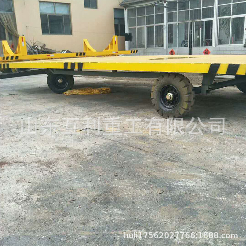 按需制作2-50吨各种吨位各种尺寸平板托运车 带减震可转向拖车