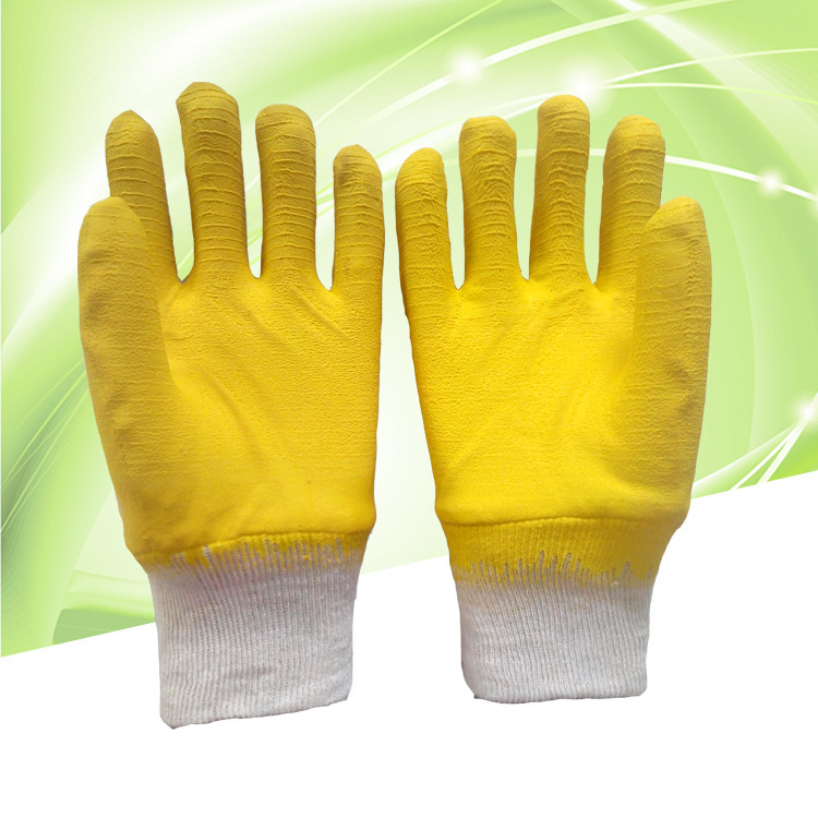棉毛布丁腈半挂浸胶耐低温手套劳动工地干活丁腈橡胶加厚劳保手套