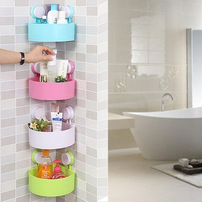 sucker Shower Room Shelf Wall hanging Tripod Free punch Corner Storage rack TOILET Corner sucker Shelf