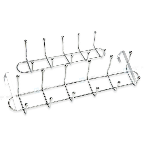 Mingzhe Seamless Door Back Hanger, Nail-Free Hook, ChuanChuan Series, Hongfeng Double Row Clothes Hanger with 6 Hooks, Door Back Rack