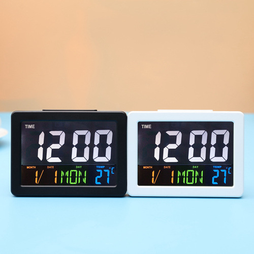 Color large screen LCD electronic clock with temperature alarm clock student alarm clock G2000 repeat display